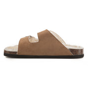 CRYSTAL: Suede Open Toe Twin Buckle Sandals