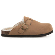 MAYA: Suede Slip-On Buckle Clogs