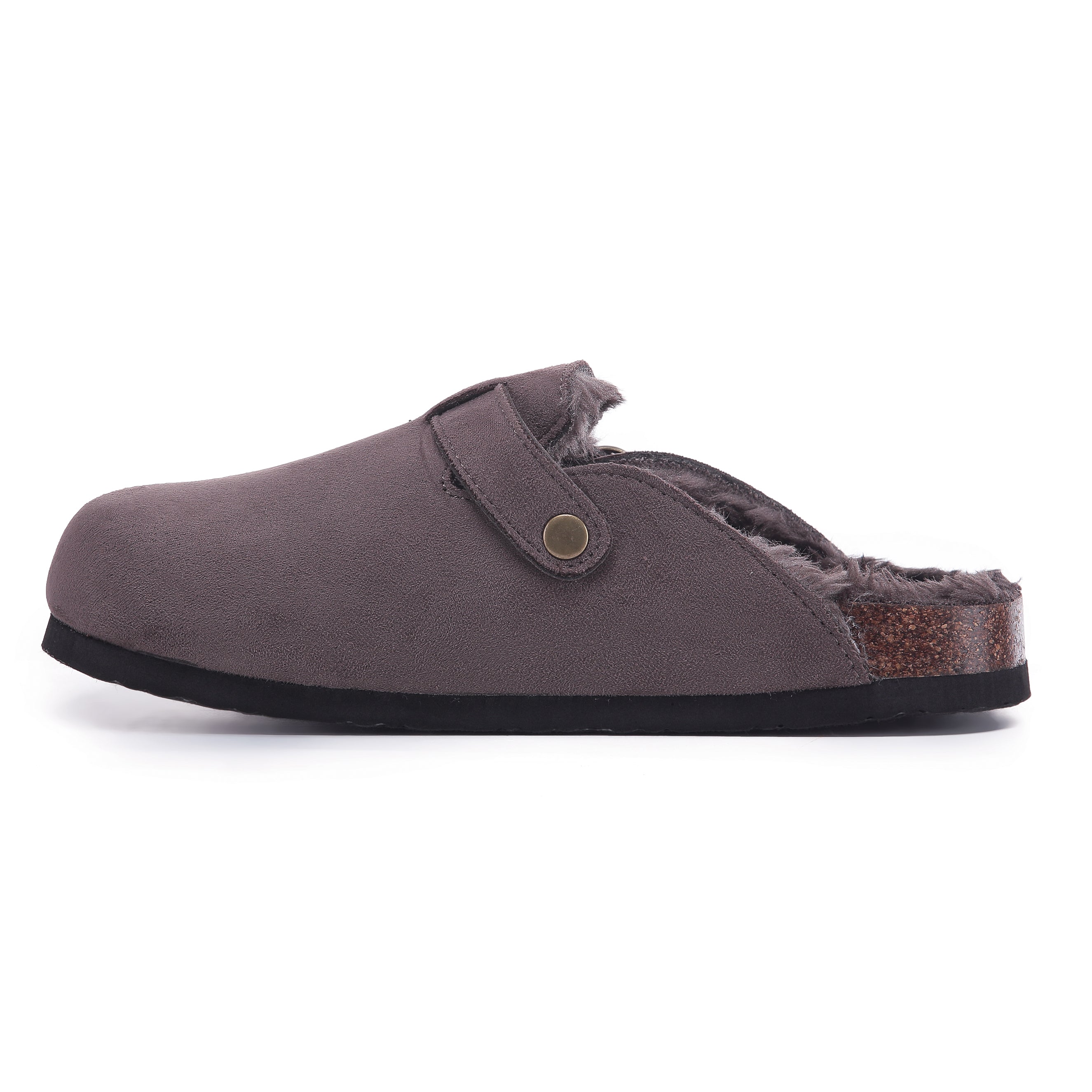 MAYA: Suede Slip-On Buckle Clogs