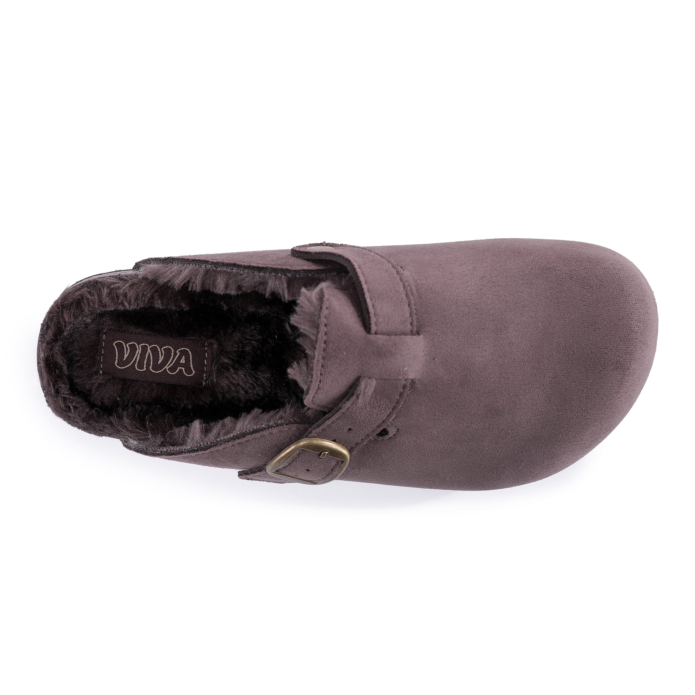 MAYA: Suede Slip-On Buckle Clogs