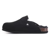 MAYA: Suede Slip-On Buckle Clogs