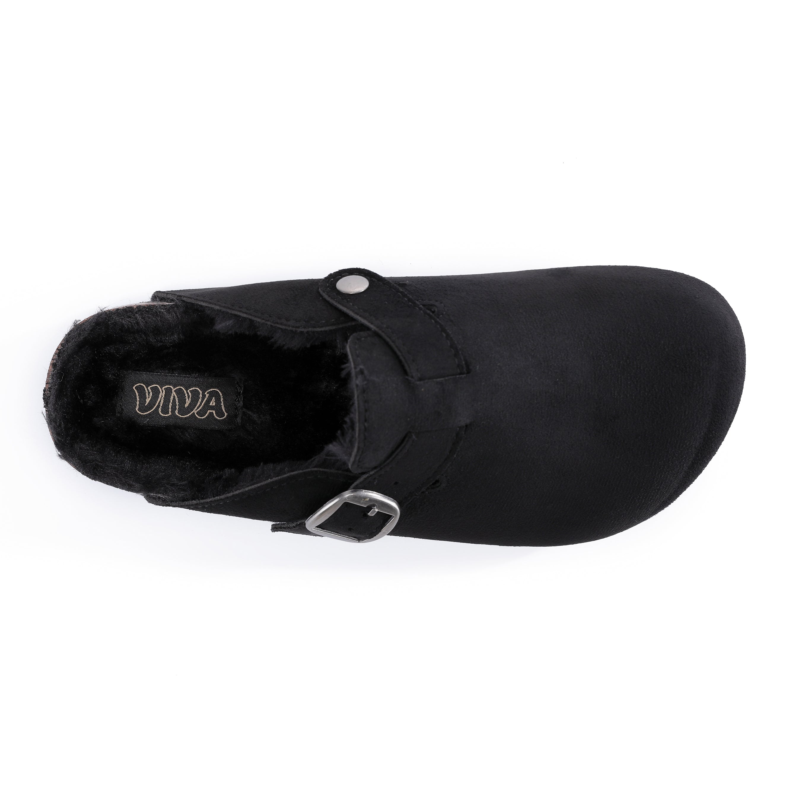 MAYA: Suede Slip-On Buckle Clogs