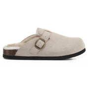 MAYA: Suede Slip-On Buckle Clogs