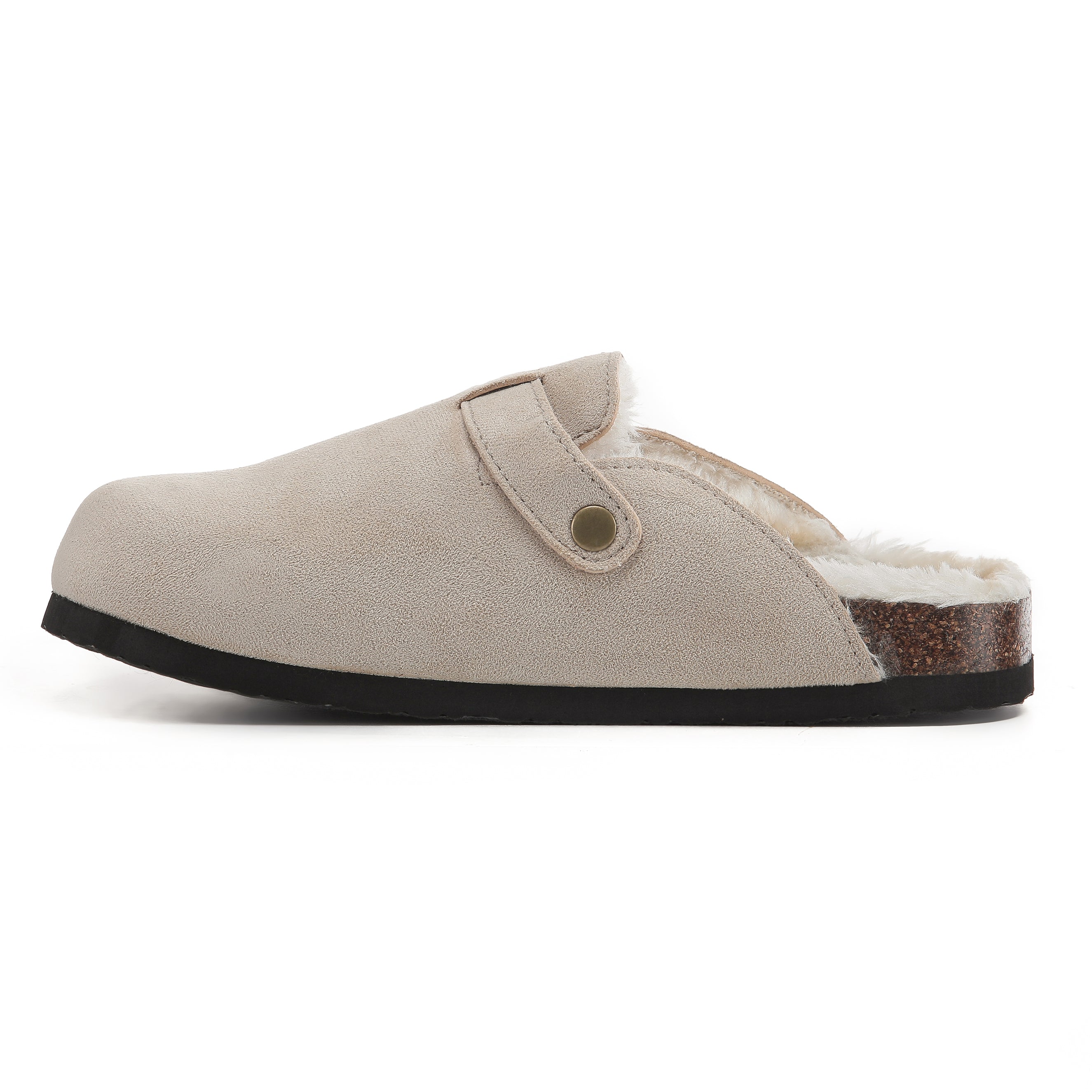 MAYA: Suede Slip-On Buckle Clogs